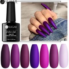 UR SUGAR 7.5ml Matte Nail Gel Polish Purple Series Hybrid Varnish Nail Art Semi Permanent UV Gel Varnish Soak Off Matte Top Coat