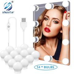 5V 3 colors LED Makeup Mirror Light Hollywood Vanity Lights 2 6 10 14 Bulbs Kit for Dressing Table Valentine's Day present