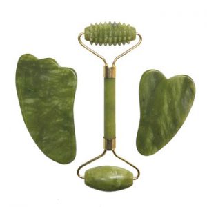 Natural Jade Roller Set Facial Massage Roller Jade Guasha Board Face Body Eyes Neck Massager Tool Skin Beauty Health Care