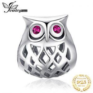 JewelryPalace 925 Sterling Silver Hollow Owl Beads Charms Silver 925 Original Fit Bracelet Silver 925 original Jewelry Making