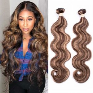 P4-27 Ombre Brown Body Wave Bundles 3/4 Bundles Remy Human Hair Extensions Highlight Bundles Brazilian Body Wave Human Hair