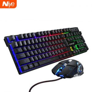 Gaming keyboard and Mouse Wired backlight mechanical felling keyboard Gamer kit Silent 3200DPI Gaming Mouse Set for PC Laptop