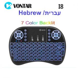 VONTAR Israel Hebrew English Language Mini Keyboard 2.4G i8  Wireless Mini Keyboard Touchpad Mouse Combo For Tv box mini pc ps3