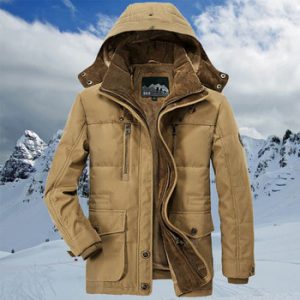 -20 Degree Winter Jacket Men Parka Thicken Coat Fleece Warm Windbreaker Men Hooded Collar Removable Fleece Liner Parkas Coat