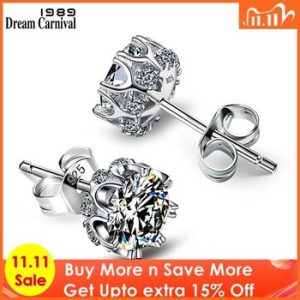 DreamCarnival 1989 Popular Style Sterling Silver 925 High Quality Zircon Stone White Luxury Daily Wear Silver Earrings SE10817R