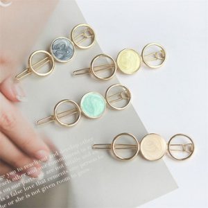 Korean Round Star Hair Clips for Women Vintage Geometric Alloy Hairband Elegant Girls Bang Hairgrip Barrette Hair Accessories