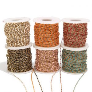 2 meters 1.5MM Width Gold Cable Chain Stainless Steel Enamel Satellite Cable Link Chain For Bracelet Necklace Anklet Making