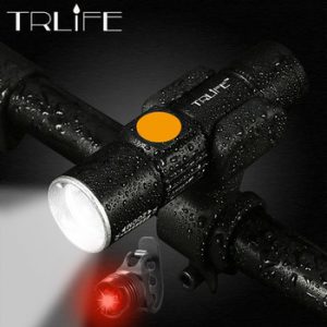 TRLIFE 3 in1 Bike Bicycle Light With taillight Set 400lumen USB rechargeable Waterproof Zoom Headlight Rear light MTB Bike Light