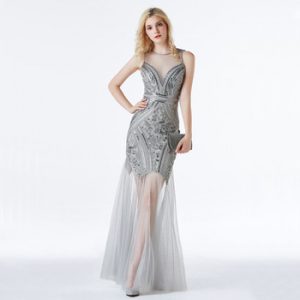 YIDINGZS Sequins Beading Evening Dresses Mermaid Long Formal Evening Party Dress 2020 New Style YD919