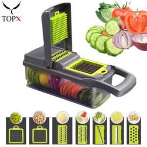 Multifunctional Vegetable Cutter 7Dicing Blades Mandoline Slicer Carrots Peeler Potato Cheese Grater Chopper Kitchen Accessories