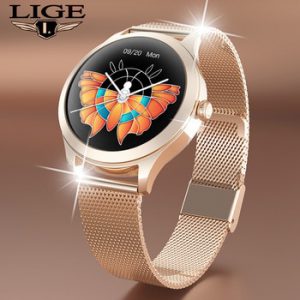 LIGE Ladys Smart Watch Women luxury Smartwatch Full Touch Round Sreen Heart Rate Monitor Blood Pressure Oxygen Fitness Tracker