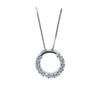 YANHUI 925 Silver Necklace Pendant for Women Full Circle CZ Zircon Pendant Luxury Pierscionki Jewelry 925 Silver Chain Necklace