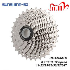 SUNSHINE Road Bike 8 9 10 11 12 Speed Velocidade 11-23T/25T/28T/30T/32T/34T Bicycle Cassette Freewheel MTB Sprocket for SHIMANO