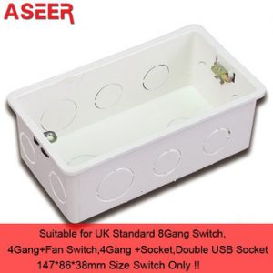 ASEER Wall Mounting Box Internal Cassette White Box 140*78*50mm use For 146*86*38mm Standard Touch Switch and Socket