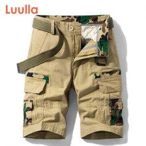 Luulla Men 2020 Summer New Casual Vintage Classic Pockets Cargo Shorts Men Outwear Fashion Twill Cotton Camouflage Shorts Men