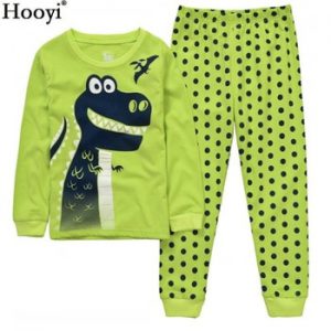 Dino Boys Sleepwear Suits 100% Cotton Long Children Clothes Sets Motor T-Shirts Pants 2-Pieces Sets Kid Pyjamas 2 3 4 5 6 7 Year