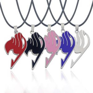 Fashion Fairy Tail Pendants Necklaces Anime Cosplay Necklace Women Mixed Colors Metal Leave Couple Choker Jewelry Accessories