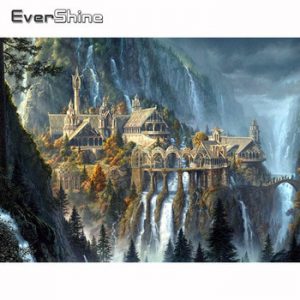 Evershine Diamond Painting Scenery Diamond Embroidery Castle Full Square Drill Diamond Mosaic Pictures Of Rhinestone Wall Decor