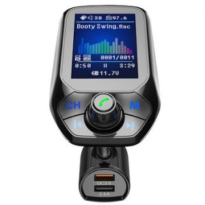 CDEN Car mp3 color large screen 1.8 inch U disk music player Bluetooth receiver fm transmitter QC3.0 fast charge car charger