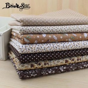 Booksew  7 pieces 50cm*50cm Cotton Fabric cheap Fat Quarter Bundle Vintage Brown Quilting Sewing Patchwork Tilda  FREE SHIPPING