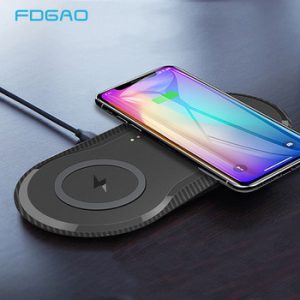 20W Double Qi Wireless Charger Pad for iPhone 11 XS XR X 8 AirPods Pro 10W Dual Fast Charging Dock Station For Samsung S10 S20