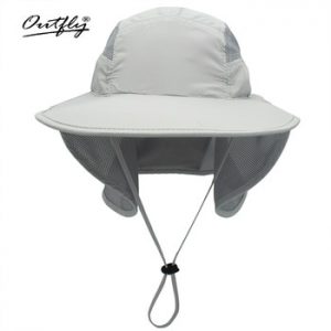 Outfly Wide-brimmed Sunhat For Men and Women In Summer Polyester Quick-drying Hat Mountain Fishing Bucket Hats with Neck Guard