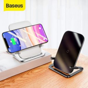 Baseus 15W Qi Wireless Charger Stand Qi Fast Charge Phone Stand Multifunctional Wireless Charging Pad For iPhone 12 Pro Samsung