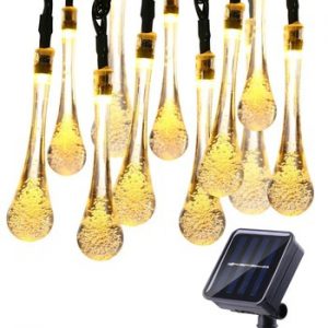 6M 30LED Solar Droplet Bulb String Lights Outdoor Waterproof Christmas Garden Light Lawn Courtyard Solar Lamp Decoration