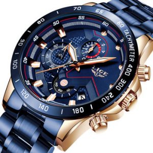 LIGE 2020 New Fashion Mens Watches with Stainless Steel Top Brand Luxury Sports Chronograph Quartz Watch Men Relogio Masculino