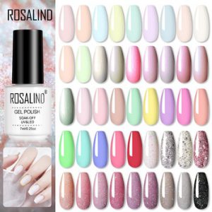 ROSALIND UV Gel Polish Varnishes Nail Art Design UV/LED Lamp Semi-permanent For Manicure Fingernail Stickers for Nails Macaron