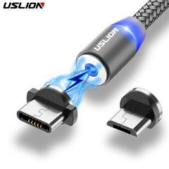 USLION Magnetic USB Cable Fast Charging USB Type C Cable Magnet Charger Data Charge Micro USB Cable Mobile Phone Cable USB Cord