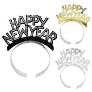 3pcs Happy New Year Headband Eve Party Supplies New Year Decorations 2021 Tiaras For Christmas New Year Party Favors Hair Clasp