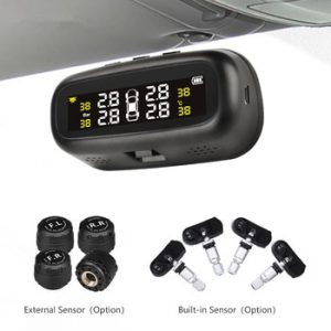 Original Solar TPMS Car Tire Pressure Alarm Monitor System Display Intelligent Temperature Warning Fuel Save with 4 Sensors tpms