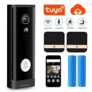 Smart Tuya Video Doorbell 1080P HD WIFI Wireless Home Camera Video Intercom Battery Door Bell 166 Degree View PIR Motion