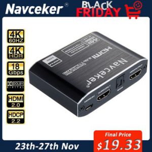 2020 Best ARC HDMI 2.0 Audio Extractor 4K 60Hz RGB8:8:8 HDR HDMI Splitter Audio Converter 4K HDMI to Optical   TOSLINK SPDIF 7.1