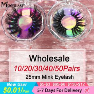 25mm Mink Lash Vendor 10/20/30/40/50 Pairs Eyelash Packaging Box Bulk Mink Lashes Wholesale Vendor Mink Eyelashes Bulk