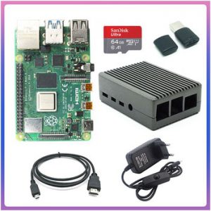 original Raspberry Pi 4 2GB 4GB RAM + 64GB memory card aluminum 3A adapter + Raspberry Pi Aluminum alloy Housing Plastic Cover