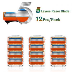 Shaving Razor Blades For Gillette Fusion 5 Face Shaver Cassettes Straight Razor Blade Shave Beard Case Replaceable Heads For Men