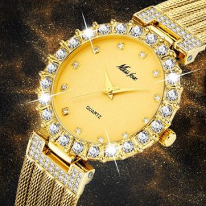 MISSFOX Women Watches Luxury Brand Watch Bracelet Waterproof Big Lab Diamond Ladies Wrist Watches For Women Quartz Clock Hours