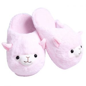 Cute Cartoon Alpaca Home Women Fur Slippers Winter Warm Plush Parent-child Floor Slides House Flat Bedroom Women Furry Slippes