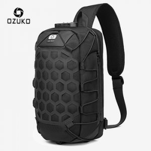 OZUKO Multifunction Men Shoulder Bag Anti-theft Chest Bags for Men Waterproof Sling Messenger Bag Male USB Charge Crossbody Bag