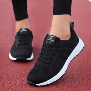 Women Casual Shoes Fashion Breathable Walking Mesh Lace Up Flat Shoes Sneakers Women 2020 Tenis Feminino Pink Black White