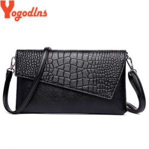 Yogodlns Women PU Leather Crocodile Pattern Shoulder bag Ladies Crossbody bag Female Small Purse