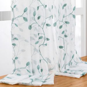 Modern Leaves Tulle Window Curtains for living room the Bedroom Sheer Voile Organza Curtains Blind Drapes for Kitchen Door Decor