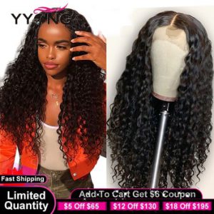 YYong 1x6 HD Part Lace&13x4 Lace Front Human Hair Wig With Baby Hair Remy Indian Deep Wave 30 32inch Lace Front Wigs For Women