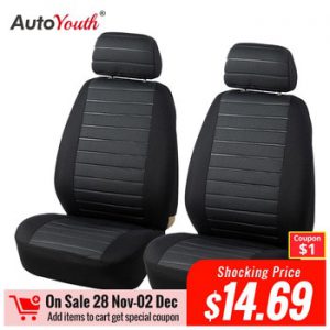 AUTOYOUTH Front Car Seat Covers Airbag Compatible Universal Fit Most Car SUV Car Accessories Car Seat Cover for Toyota 3 color