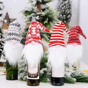 Christmas Wine Bottle Cover Bags Santa Claus Wine Bottle Cover Gift Bag Christmas Dinner Party Xmas Table Decor Merry Christmas