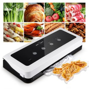 White Dolphin Food Vacuum Sealer Packaging Machine For Kitchen 220V 110V Including 10pcs Food Saver Bags Vacuum Food Sealing