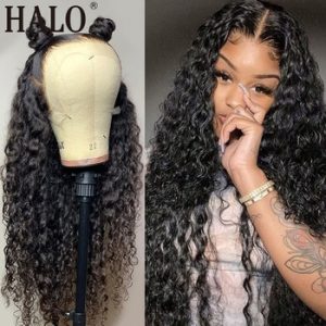 28 30 Inch Brazilian Jerry Curly 13x4 Lace Front Human Hair Wigs Pre Plucked Glueless Frontal Wig for Black Women Deep Wave Remy