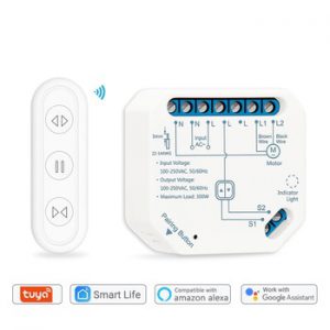 WiFi Curtain Roller Shutter Switch Module with RF Remote Tuya Smart Life App Timer Google Home Alexa Voice Control Smart Home